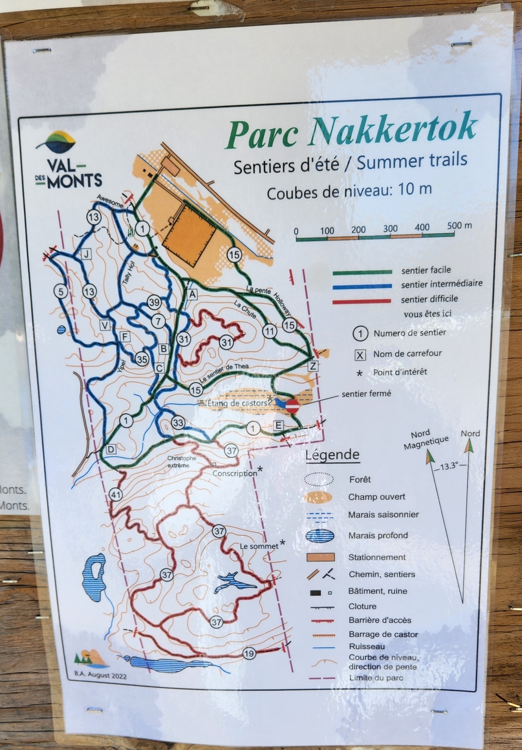 Carte des sentiers